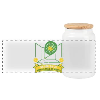 Innerlich immer Bandera — Padel 2026 - Panorama Keksdose mit Holzdeckel - Weiß - Vorne