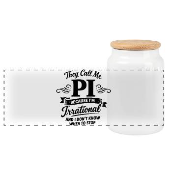 Ils m’appellent Pi parce que je suis un spruc mathématique irrationnel - Boîte à biscuits avec couvercle en bois - blanc - Devant