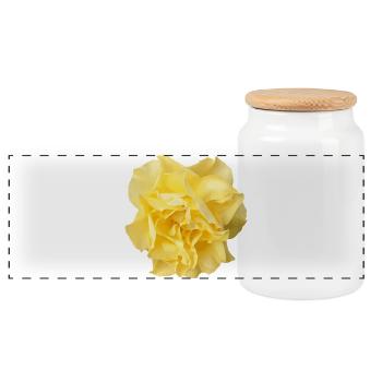 Rose jaune : motif floral pour les vêtements - Boîte à biscuits avec couvercle en bois - blanc - Devant