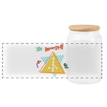 Sois toi-même - Boîte à biscuits avec couvercle en bois - blanc - Devant
