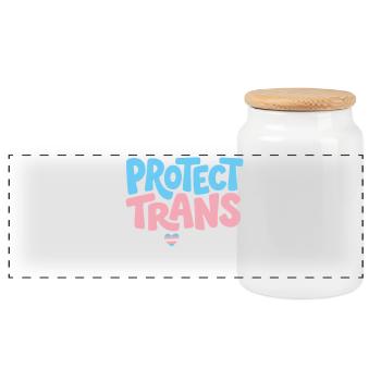 Beschütze Trans Kids Tee - Panorama Keksdose mit Holzdeckel - Weiß - Vorne