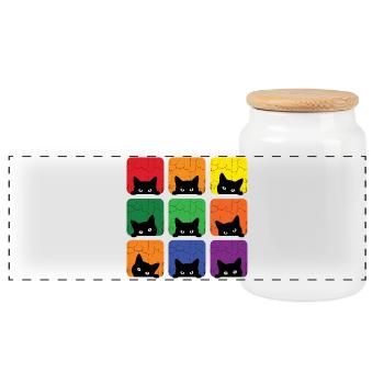 Mois de la Fierté LGBT - L’amour, c’est l’amour des chats - Boîte à biscuits avec couvercle en bois - blanc - Devant