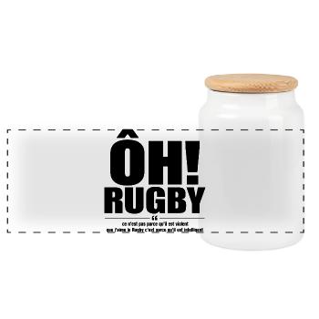 rugby intelligent 2026 - Boîte à biscuits avec couvercle en bois - blanc - Devant