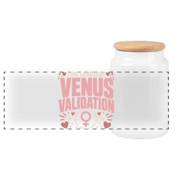 Venus sign Venus astrology - Panoramic Cookie Jar with Wooden Lid - white - Front