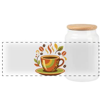 Retro Coffee Club Vintage Coffee Lover Design - Panoramic Cookie Jar with Wooden Lid - white - Front