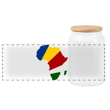 Seychellen_Flagge_Afrika - Boîte à biscuits avec couvercle en bois - blanc - Devant