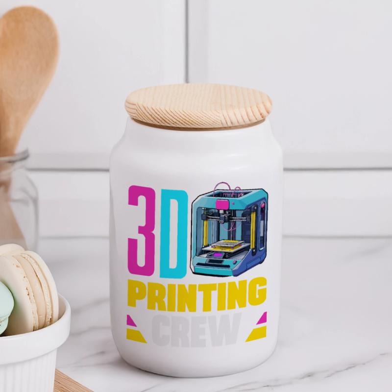 Équipe de robotique spatiale d’impression 3D Crew Maker Drôle Boîte à biscuits avec couvercle en bois
