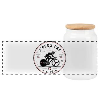 J’Peux Pas J’Ai Vélo Performance Edition - Boîte à biscuits avec couvercle en bois - blanc - Devant