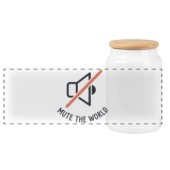 Mute The World - Panorama Keksdose mit Holzdeckel - Weiß - Vorne