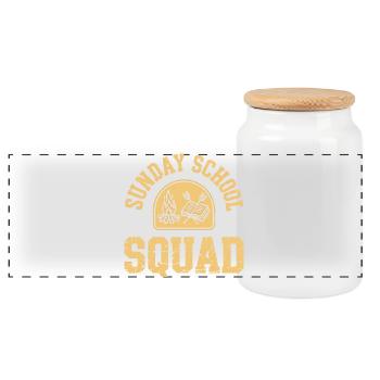 Sunday School Squad - Panoramic Cookie Jar with Wooden Lid - white - Front