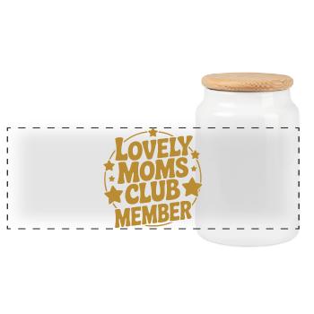 Lovely Moms Club Member - Panorama Keksdose mit Holzdeckel - Weiß - Vorne