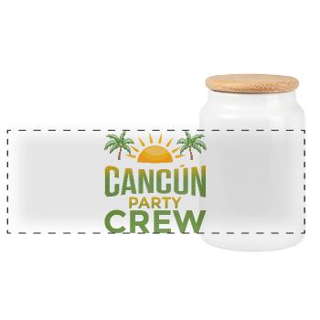 Équipe de la fête de Cancún - Boîte à biscuits avec couvercle en bois - blanc - Devant