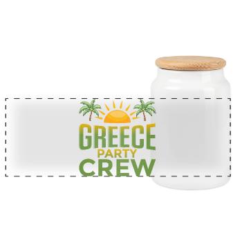 Équipe du parti grec - Boîte à biscuits avec couvercle en bois - blanc - Devant