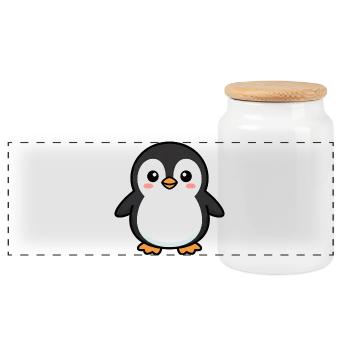 Adorable Penguin Pixel Pal - Boîte à biscuits avec couvercle en bois - blanc - Devant
