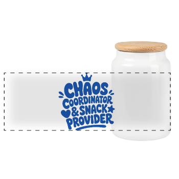 Chaos Coordinator Snack Provider - Panorama Keksdose mit Holzdeckel - Weiß - Vorne