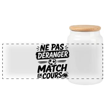 Ne Pas Déranger Match en Cours - Football - Boîte à biscuits avec couvercle en bois - blanc - Devant
