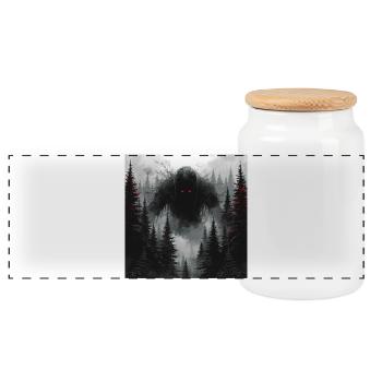 Le veilleur dans les bois | Chemise d’horreur - Boîte à biscuits avec couvercle en bois - blanc - Devant