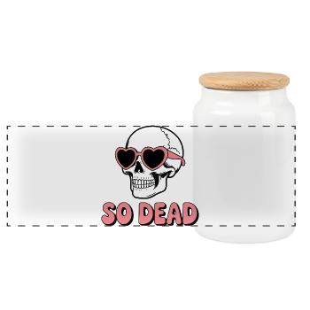Crâne si mort Crâne Cœur Lunettes Squelette - Boîte à biscuits avec couvercle en bois - blanc - Devant