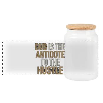 Dub Hustle - Panoramic Cookie Jar with Wooden Lid - white - Front