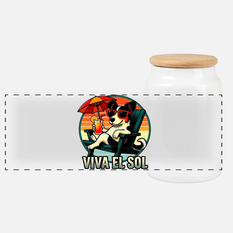 VIVA EL SOL - Panorama Keksdose mit Holzdeckel - Weiß