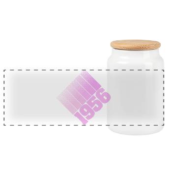 Design numérique rétro Dots 1956 - Boîte à biscuits avec couvercle en bois - blanc - Devant