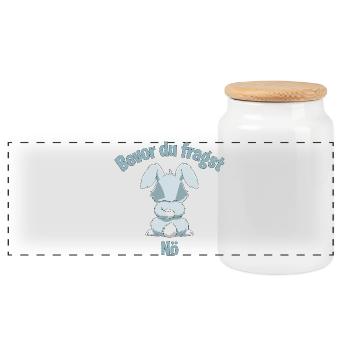Bevor Du Fragst Nö Hase Lustig Spruch - Panorama Keksdose mit Holzdeckel - Weiß - Vorne