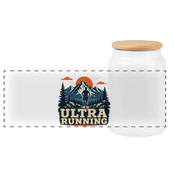 Ultra Running - Panoramic Cookie Jar with Wooden Lid - white - Front