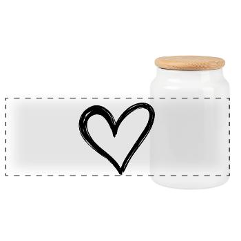 Cœur - Boîte à biscuits avec couvercle en bois - blanc - Devant