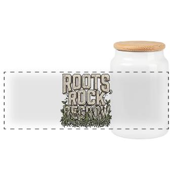 Roots Rock Regrow - Boîte à biscuits avec couvercle en bois - blanc - Devant