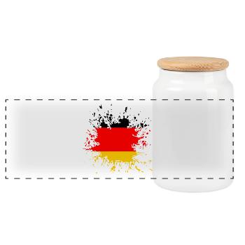 Deutschland Germany - Panorama Keksdose mit Holzdeckel - Weiß - Vorne