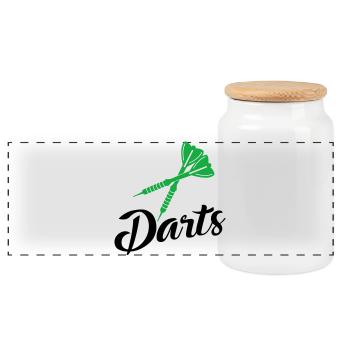 darts - Panoramic Cookie Jar with Wooden Lid - white - Front