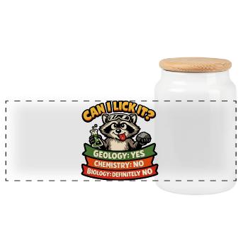 Science Fun Raccoon - Boîte à biscuits avec couvercle en bois - blanc - Devant