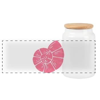 Spirale à coquille rose - Boîte à biscuits avec couvercle en bois - blanc - Devant