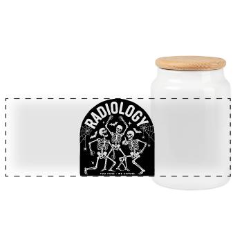 Radiologie Humor - Panorama Keksdose mit Holzdeckel - Weiß - Vorne