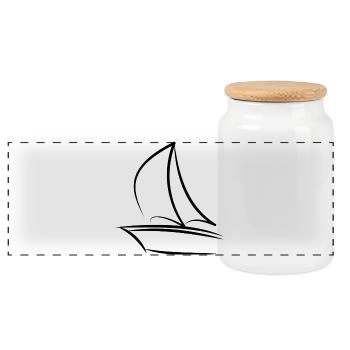 Voilier Voile - Boîte à biscuits avec couvercle en bois - blanc - Devant