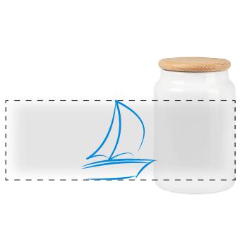 Sailing Sailboat Sailors - Panoramic Cookie Jar with Wooden Lid - white - Front