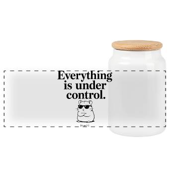 Everything is under Control – Lustiges Hamster... - Panorama Keksdose mit Holzdeckel - Weiß - Vorne