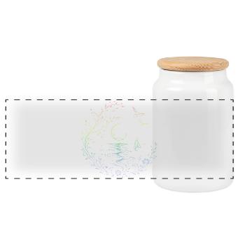 Coucher de soleil - Boîte à biscuits avec couvercle en bois - blanc - Devant