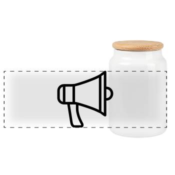mégaphone - Boîte à biscuits avec couvercle en bois - blanc - Devant