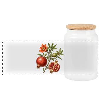 Punica granatum – Illustration de Grenadier - Boîte à biscuits avec couvercle en bois - blanc - Devant