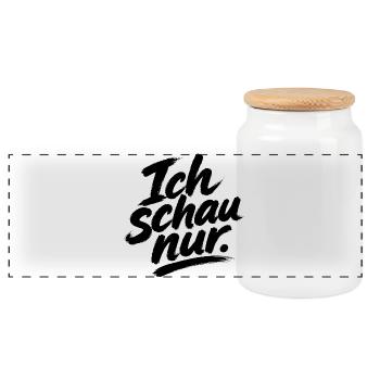 cool en disant « Je regarde juste » - Boîte à biscuits avec couvercle en bois - blanc - Devant