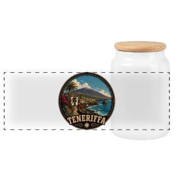 Teneriffa Spanien Atlantik Vulkaninsel Sommer - Panorama Keksdose mit Holzdeckel - Weiß - Vorne