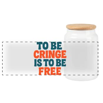  Is Freedom Bold Typography - Panoramic Cookie Jar with Wooden Lid - white - Front