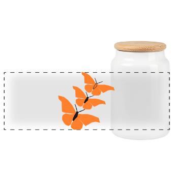 3_schmetterlinge_22 - Boîte à biscuits avec couvercle en bois - blanc - Devant