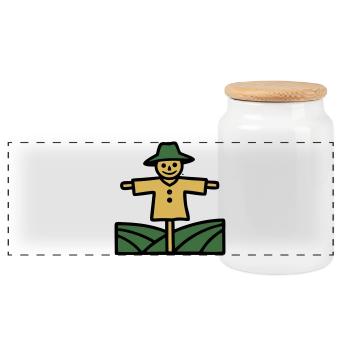 Icône du champ de l’Épouvantail - Boîte à biscuits avec couvercle en bois - blanc - Devant