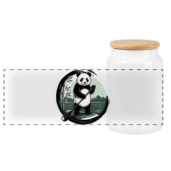 Funny SUP Paddleboard Board Stand Up paddle - Panoramic Cookie Jar with Wooden Lid - white - Front