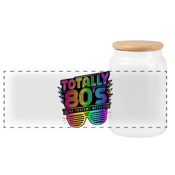 This Is My 80's Costume 80s - Panoramic Cookie Jar with Wooden Lid - white - Front