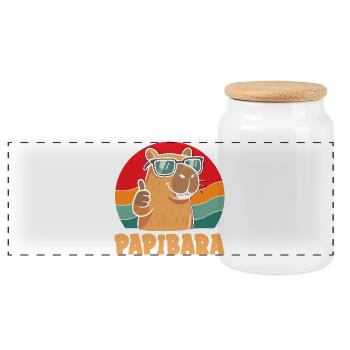 Life is Better with Capybaras - Süßes Nagetier - Panorama Keksdose mit Holzdeckel - Weiß - Vorne