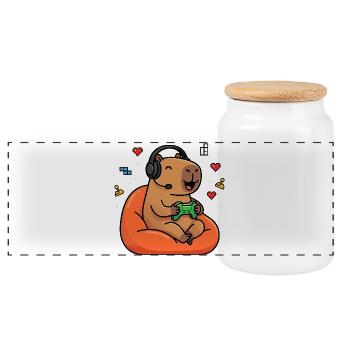 La vie est meilleure avec les capybaras - Mignon rongeur - Boîte à biscuits avec couvercle en bois - blanc - Devant