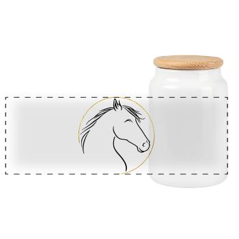 Crinière sauvage, grâce douce - Boîte à biscuits avec couvercle en bois - blanc - Devant